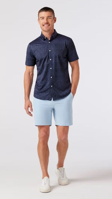Mizzen + Main - Halyard Short Sleeve Shirt - Coastal Fjord Coffee Leaves