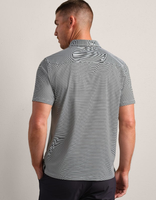 Rhone - Golf Sport Polo - Lichen Green Stripe