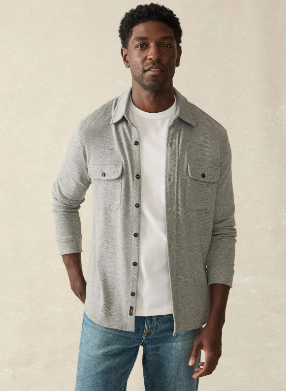 Faherty - Legend Sweater Shirt - Fossil Grey Twill