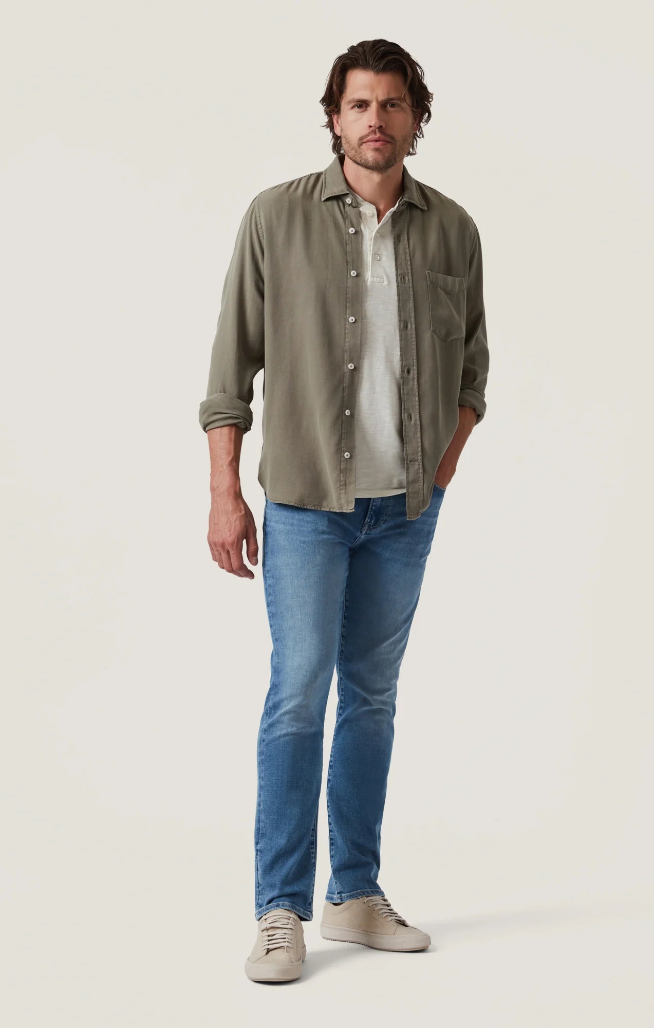 34 Heritage - Courage Straight Leg Jean - Mid Brushed Organic Ultra