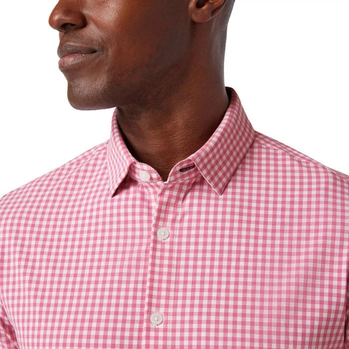Mizzen + Main - Leeward Long Sleeve Dress Shirt - Pink Alamo Gingham