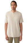Faherty - Short Sleeve Sunwashed Henley - Island Dune Heather