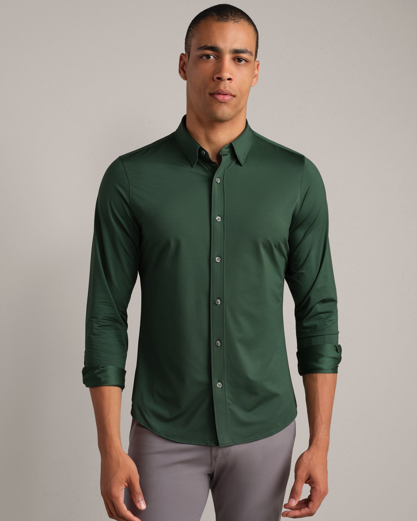 Rhone - Commuter Shirt Slim Fit - Moss Green Oxford