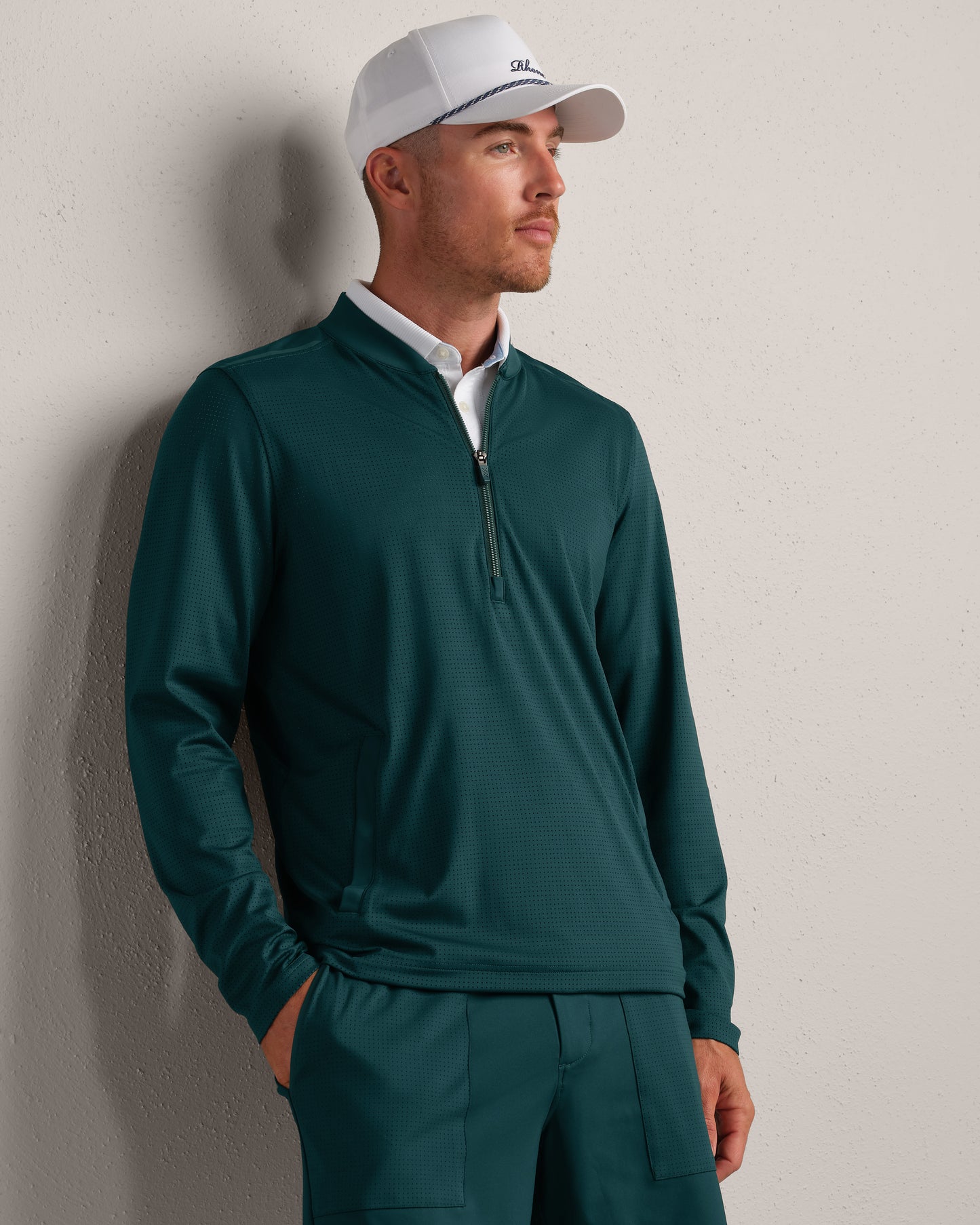 Rhone - Air Tech 1/4 Zip - Moss Green