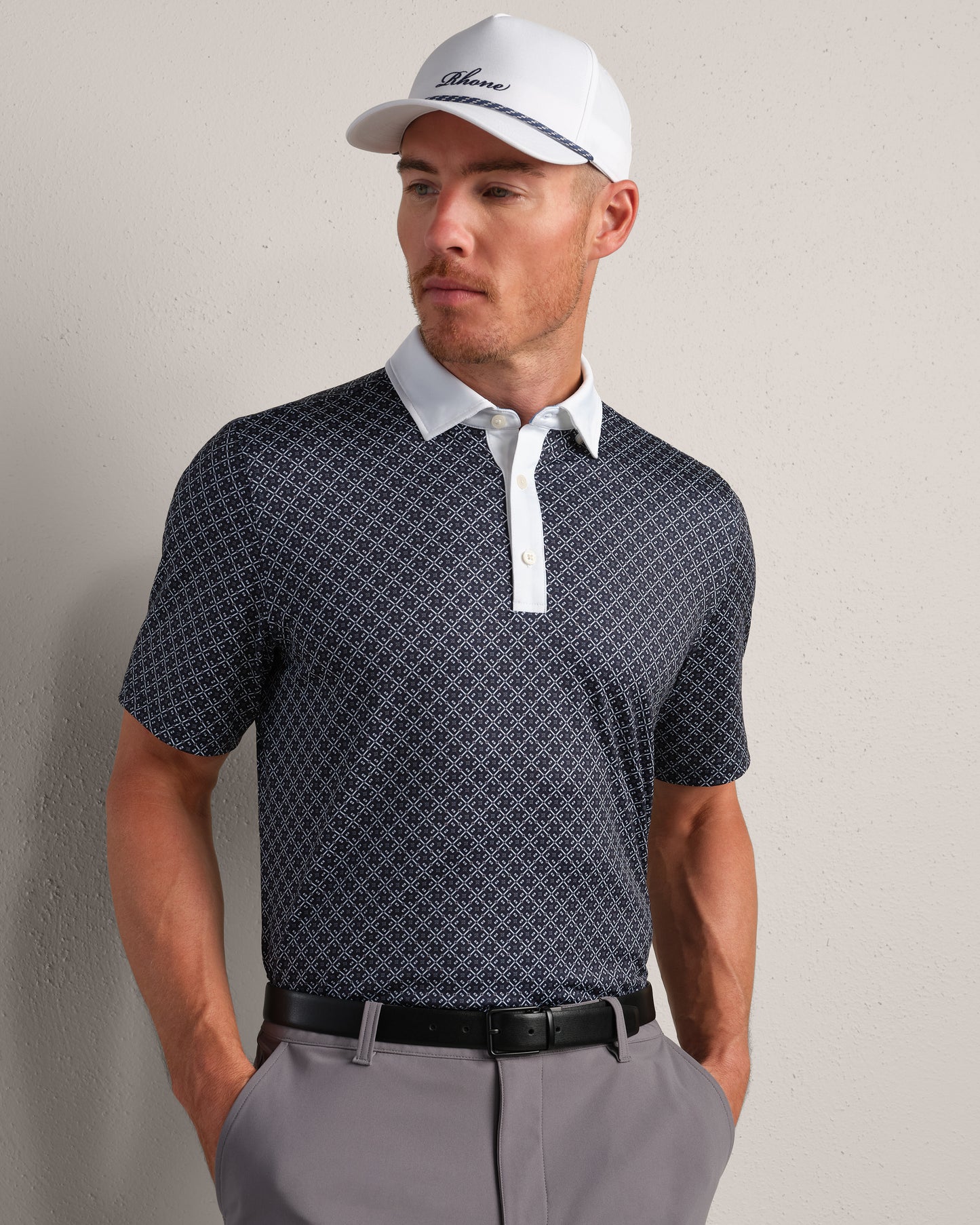 Rhone - Golf Sport Polo - True Navy Circle Geo