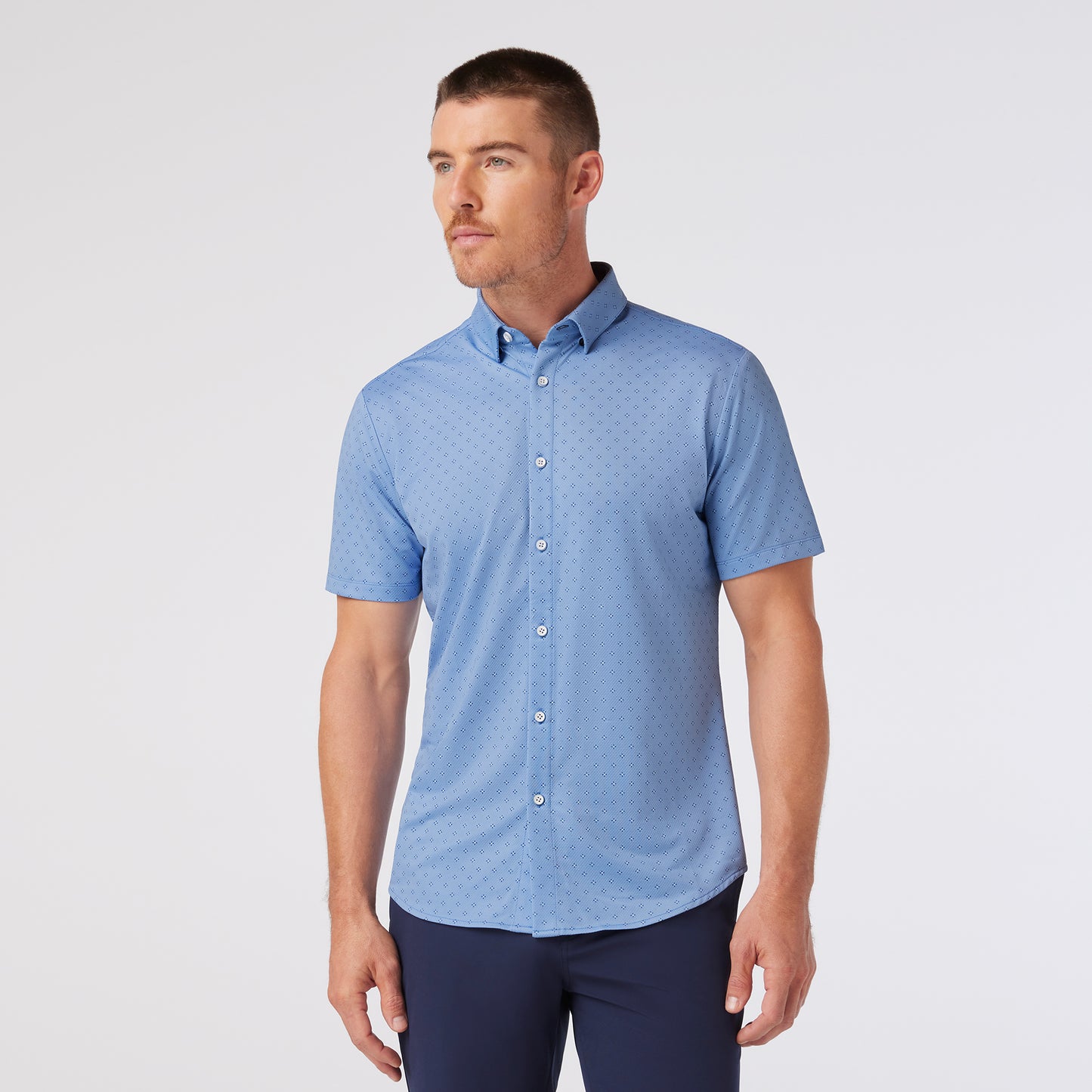 Mizzen + Main - Halyard SS Dress Shirt - Provence Dot Geo