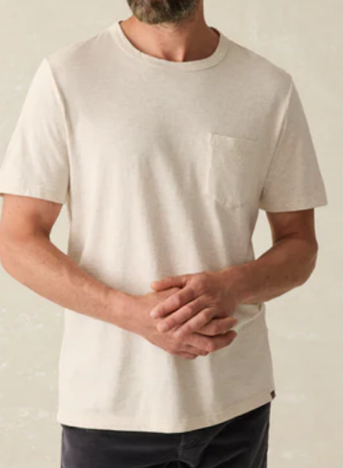 Faherty - Sunwashed Pocket Tee - Island Dune Heather