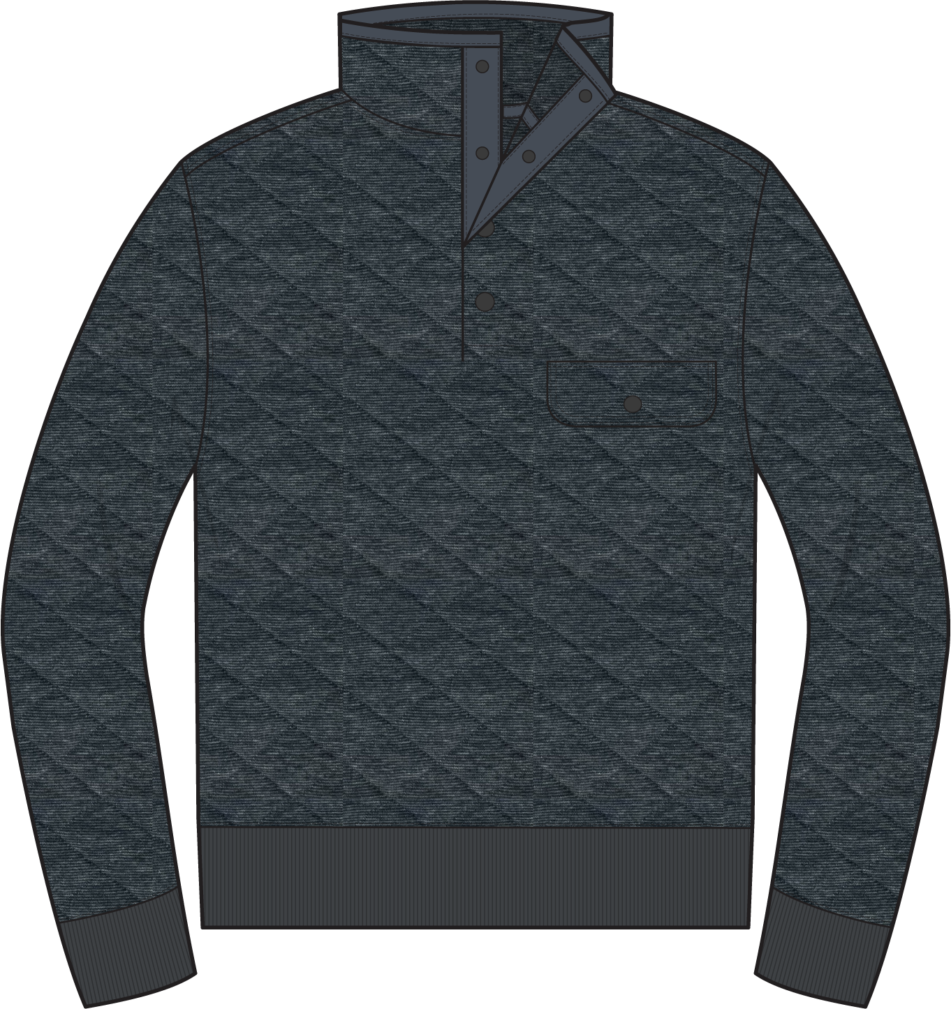 Faherty - Epic Quilted Fleece Pullover - Crystal Creek Heather