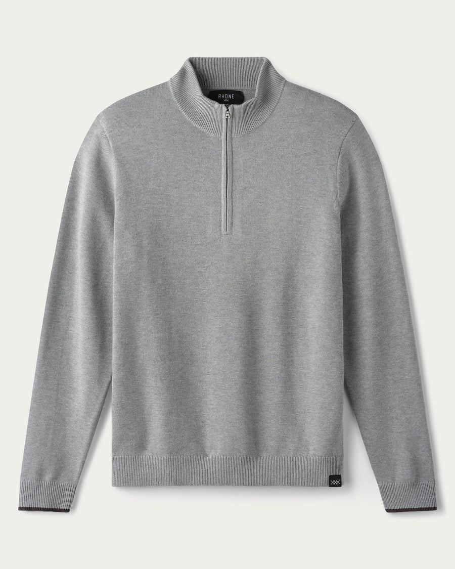 Rhone - Commuter 1/4 Zip Sweater - Gray Heather