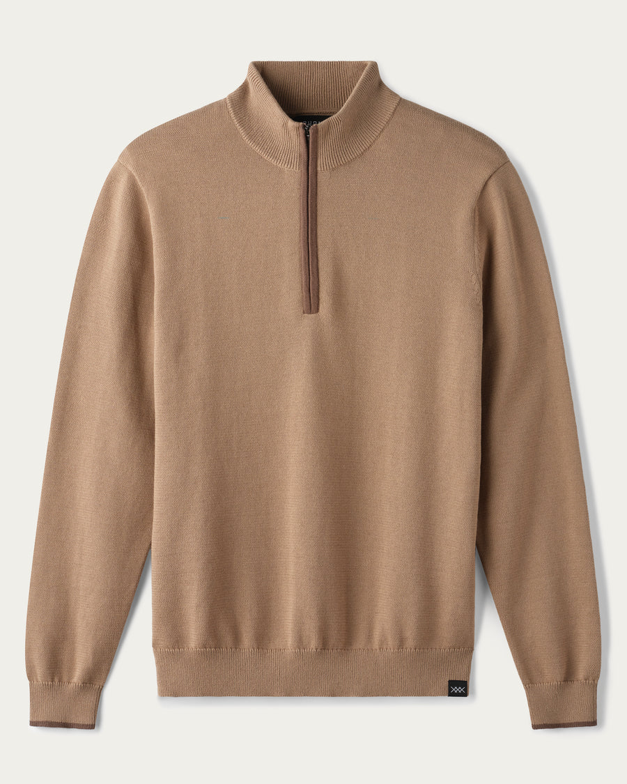 Rhone - Commuter 1/4 Zip Sweater - Savannah Tan Heather