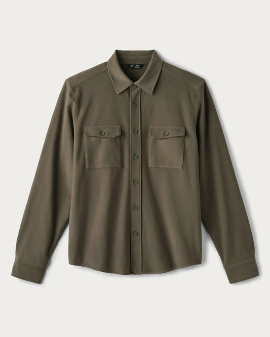 Rhone - Stowaway Overshirt - Lichen Green Heather