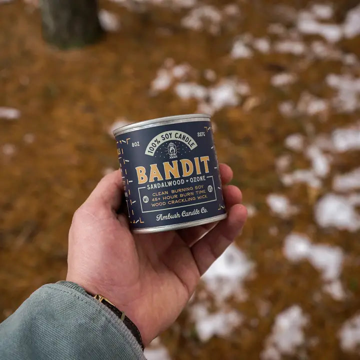 Ambush Candle Co. - Bandit - Sandalwood & Ozone - 8oz. Soy Candle