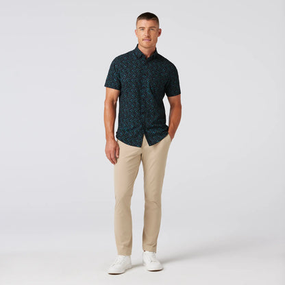 Mizzen+Main - Leeward Short Sleeve - Navy Foliage