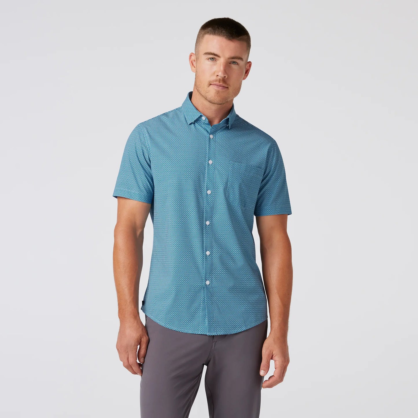 Mizzen+Main - Leeward Short Sleeve - Sapphire Geo