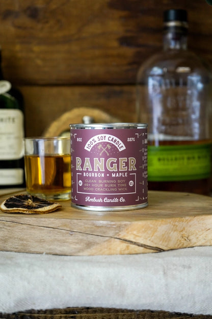 Ambush Candle Co. - Ranger - Bourbon & Maple - 8oz. Soy Candle