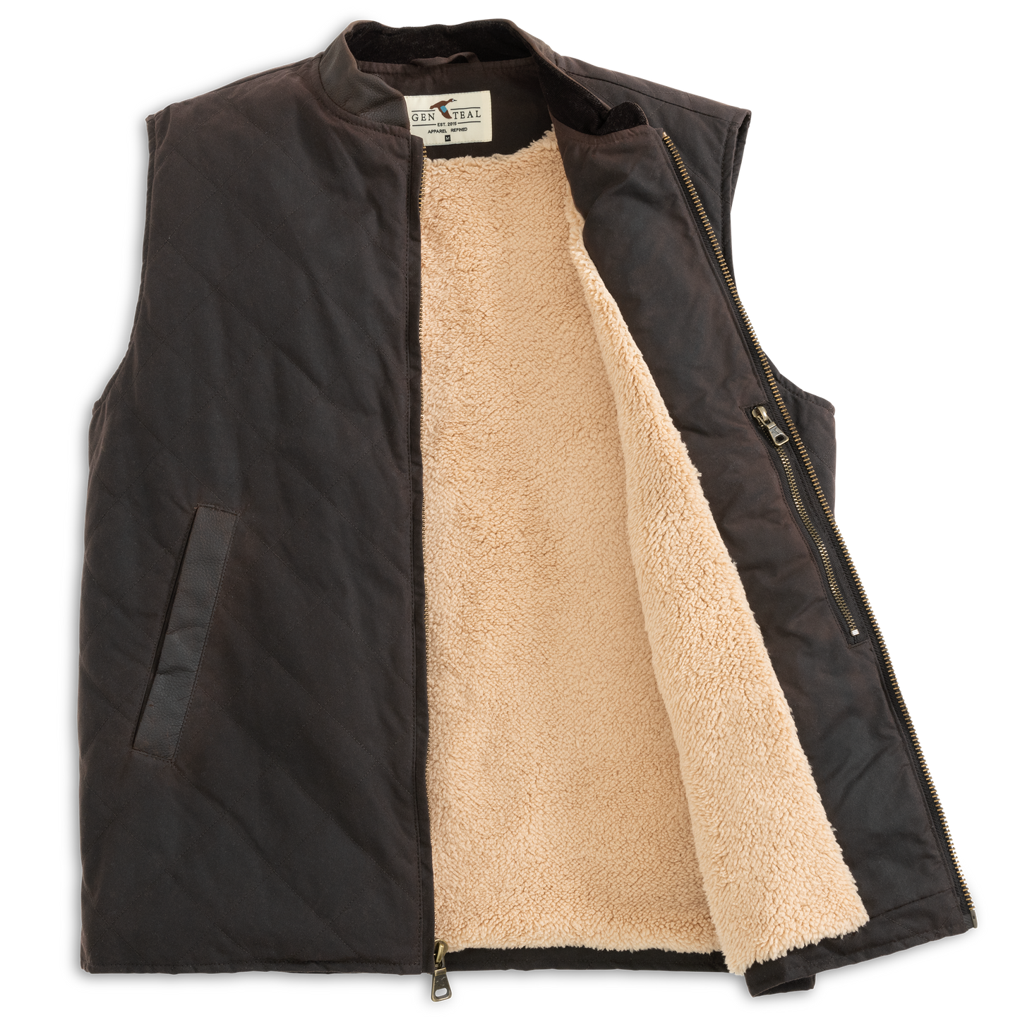 Genteal - Waxed Cotton Vest - Rustic Brown