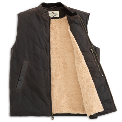 Genteal - Waxed Cotton Vest - Rustic Brown