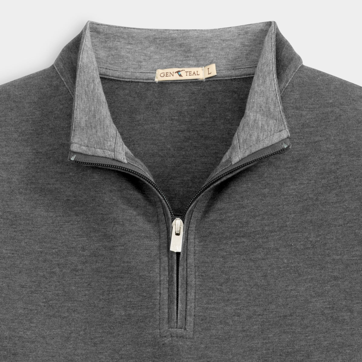 Genteal - Cotton Modal Quarter Zip - Charcoal