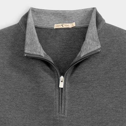 Genteal - Cotton Modal Quarter Zip - Charcoal