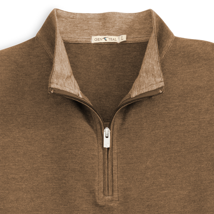 Genteal - Cotton/Modal Quarter Zip - Cigar