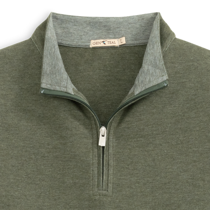 Genteal - Cotton/Modal Quarter Zip - Olive