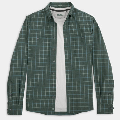Genteal - Sawyer Untucked Performance Flannel - Lagoon