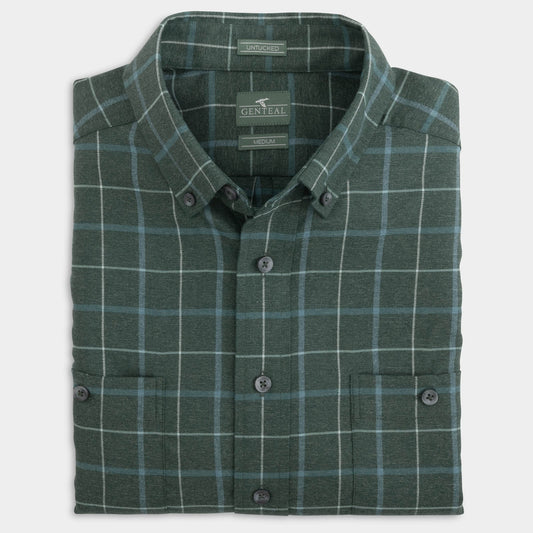Genteal - Sawyer Untucked Performance Flannel - Lagoon
