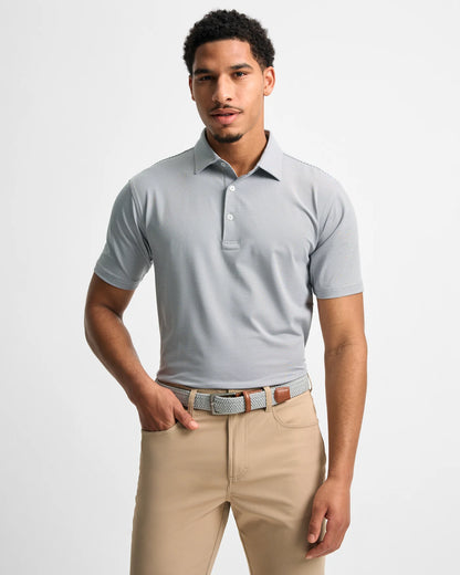 Genteal - Club Pinstripe Polo - Charcoal