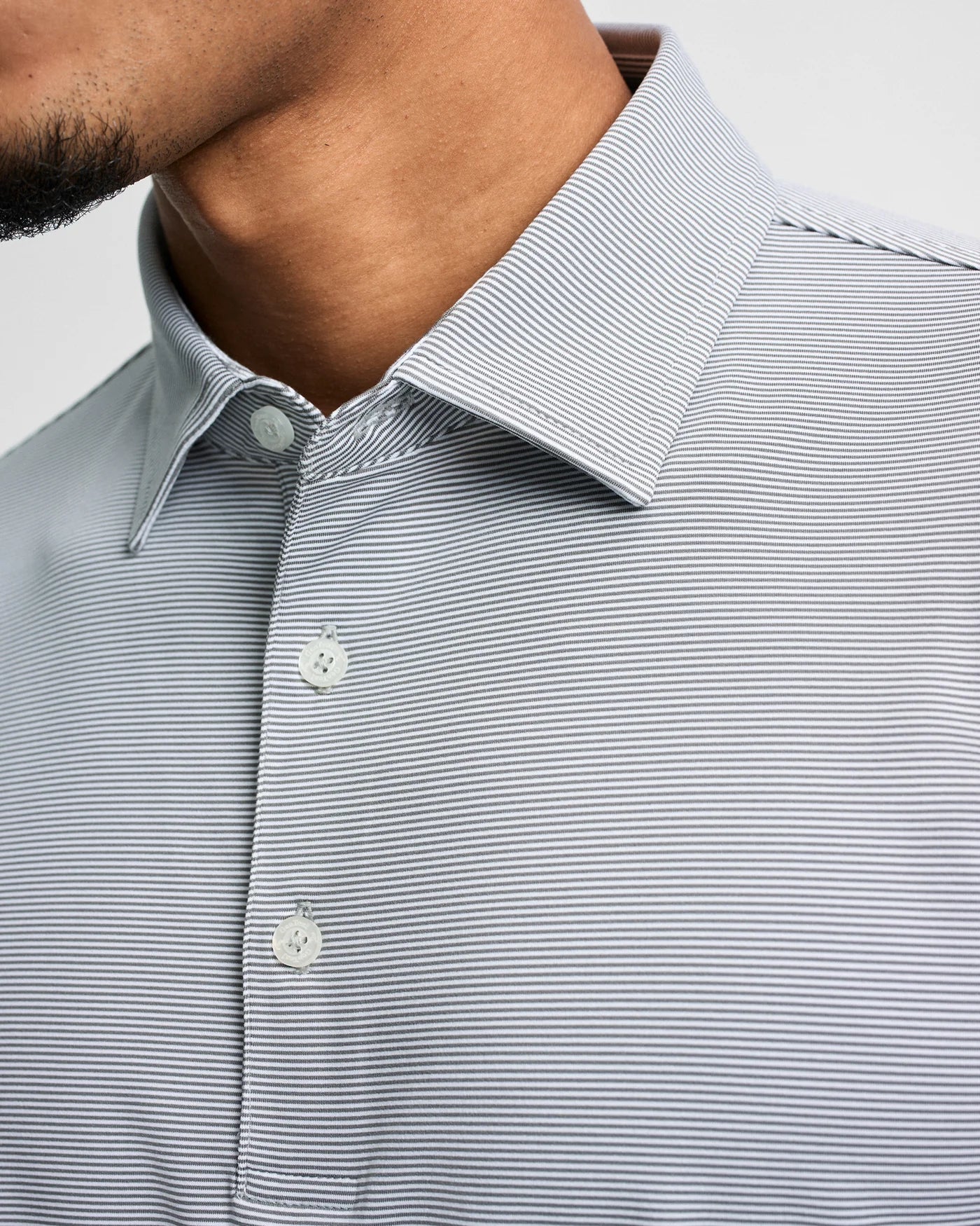 Genteal - Club Pinstripe Polo - Charcoal