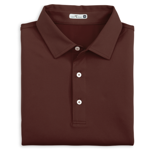 Genteal - Solid Performance Polo - Maroon