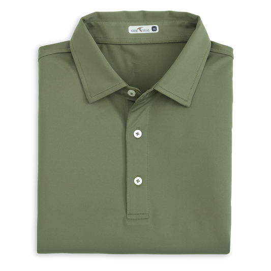 Genteal - Solid Performance Polo - Olive