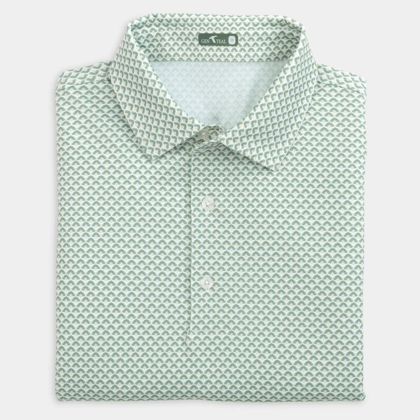 Genteal - Agave Printed Polo - Green