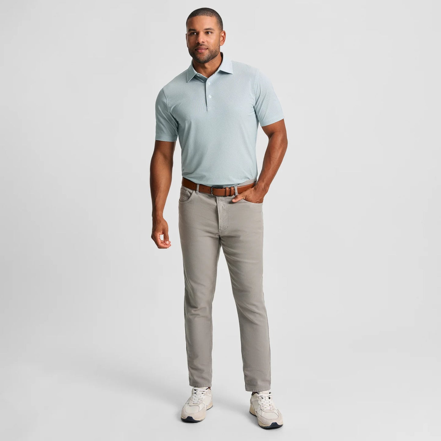 Genteal - Brick Jacquard Polo - Seabrook
