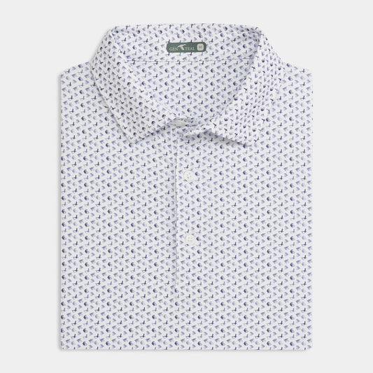 Genteal - Printed Performance Polo - Violet Flies