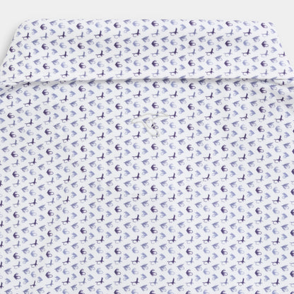 Genteal - Printed Performance Polo - Violet Flies