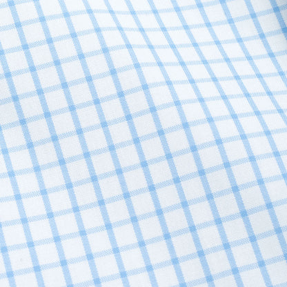Genteal - Tattersall Cotton Sport Shirt - Light Blue