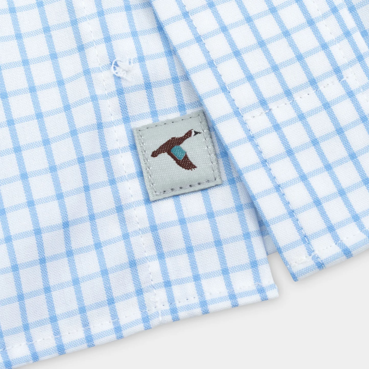 Genteal - Tattersall Cotton Sport Shirt - Light Blue