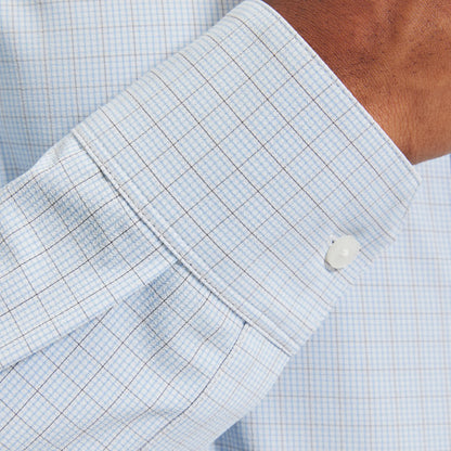 Mizzen+Main - Leeward Dress Shirt - Light Blue Mini Plaid