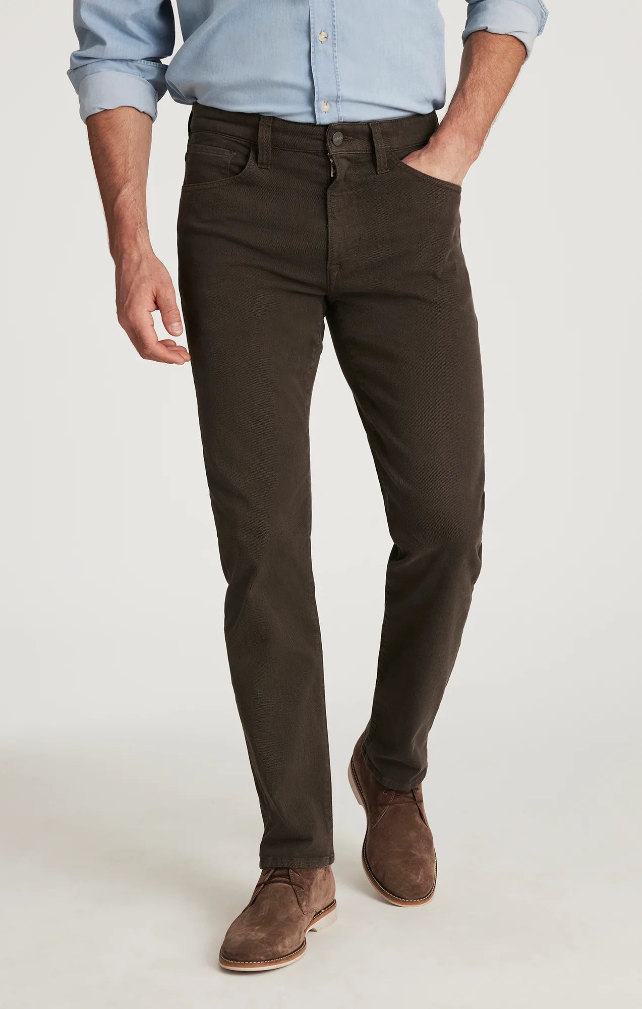 34 Heritage - Courage Straight Leg Pants - Brown Diagonal