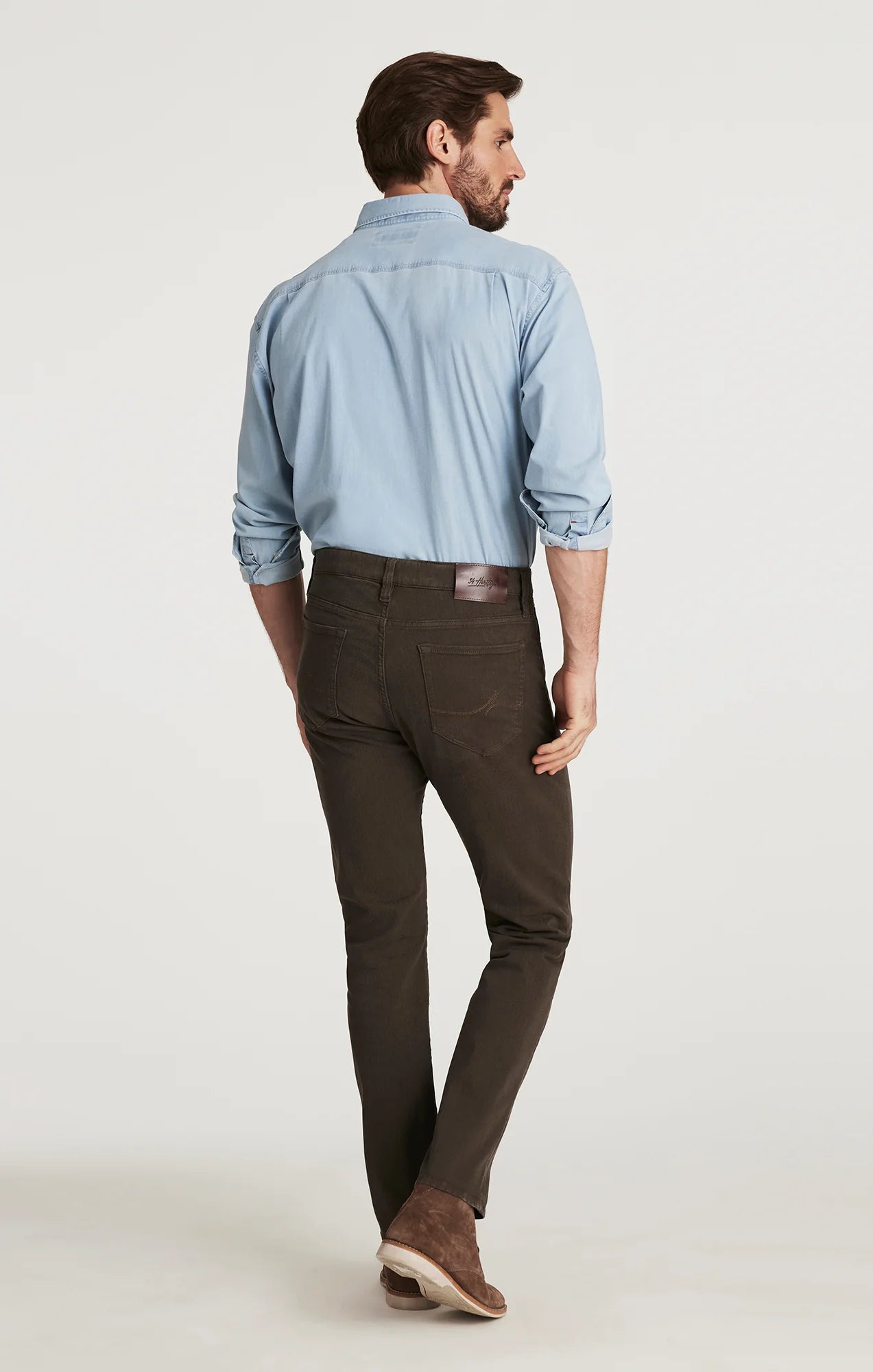 34 Heritage - Courage Straight Leg Pants - Brown Diagonal
