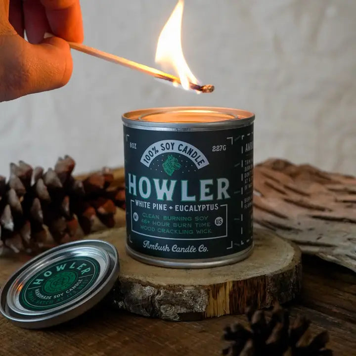 Ambush Candle Co. - Howler - White Pine & Eucalyptus - 8oz. Soy Candle