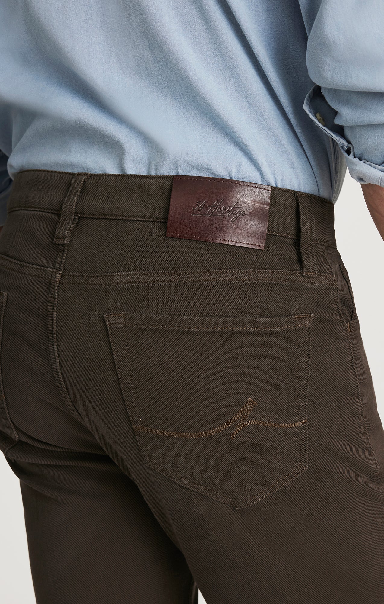 34 Heritage - Courage Straight Leg Pants - Brown Diagonal