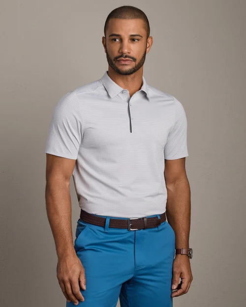 Rhone - Approach Tech Polo - Sleet Gray Seersucker