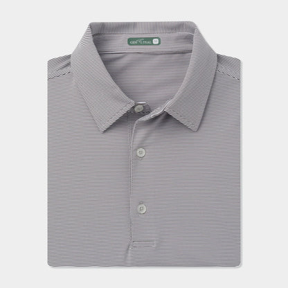 Genteal - Club Pinstripe Polo - Charcoal
