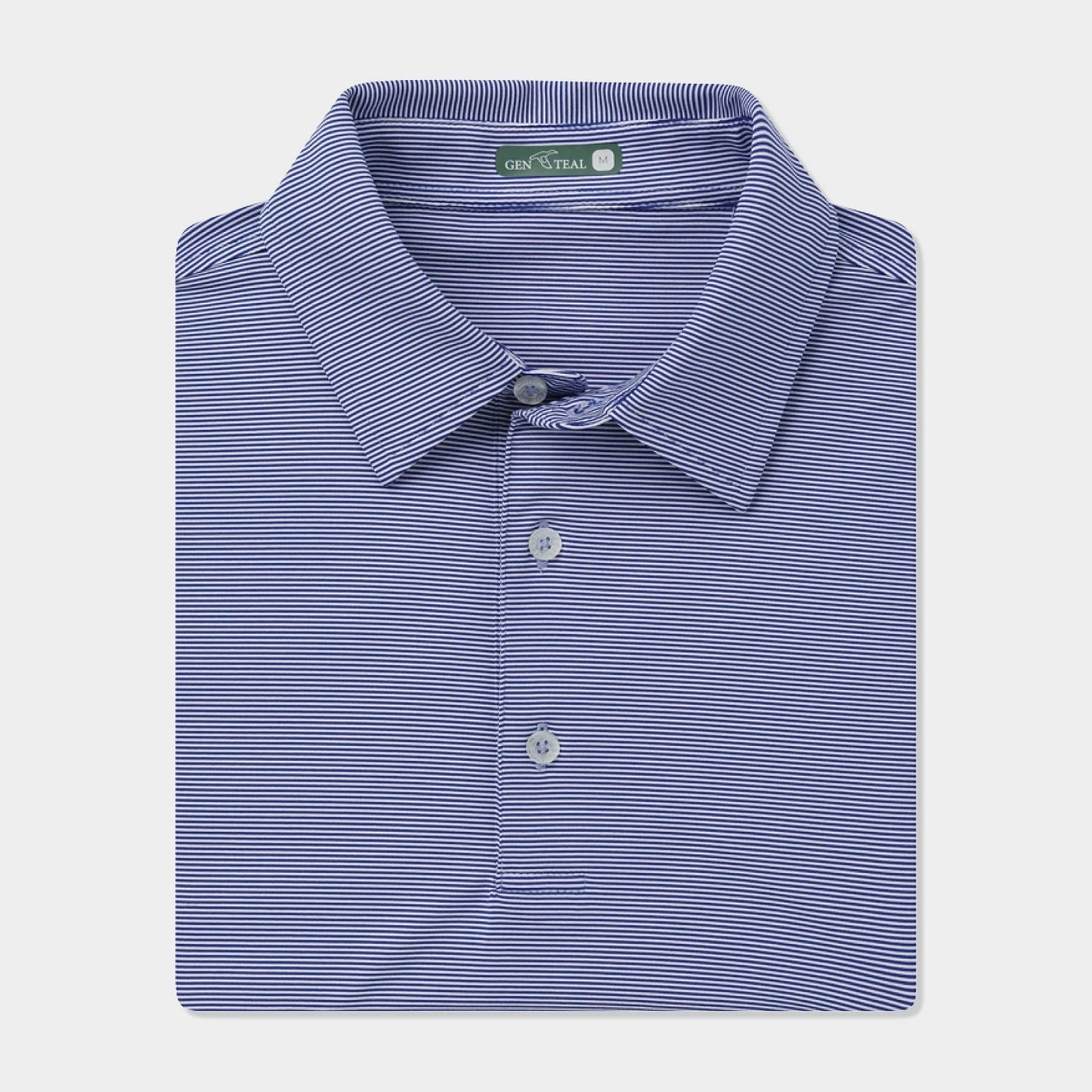 Genteal - Club Pinstripe Performance Polo - Navy