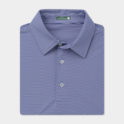 Genteal - Club Pinstripe Performance Polo - Navy