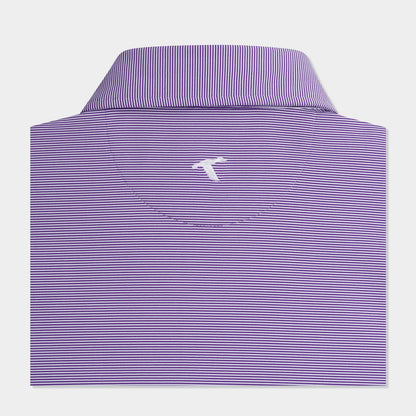 Genteal - Club Pinstripe Performance Polo - Plum