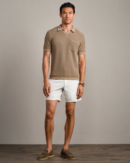 Rhone - Coastal Johnny Collar Polo - Teak Brown
