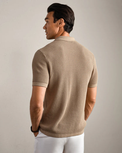 Rhone - Coastal Johnny Collar Polo - Teak Brown