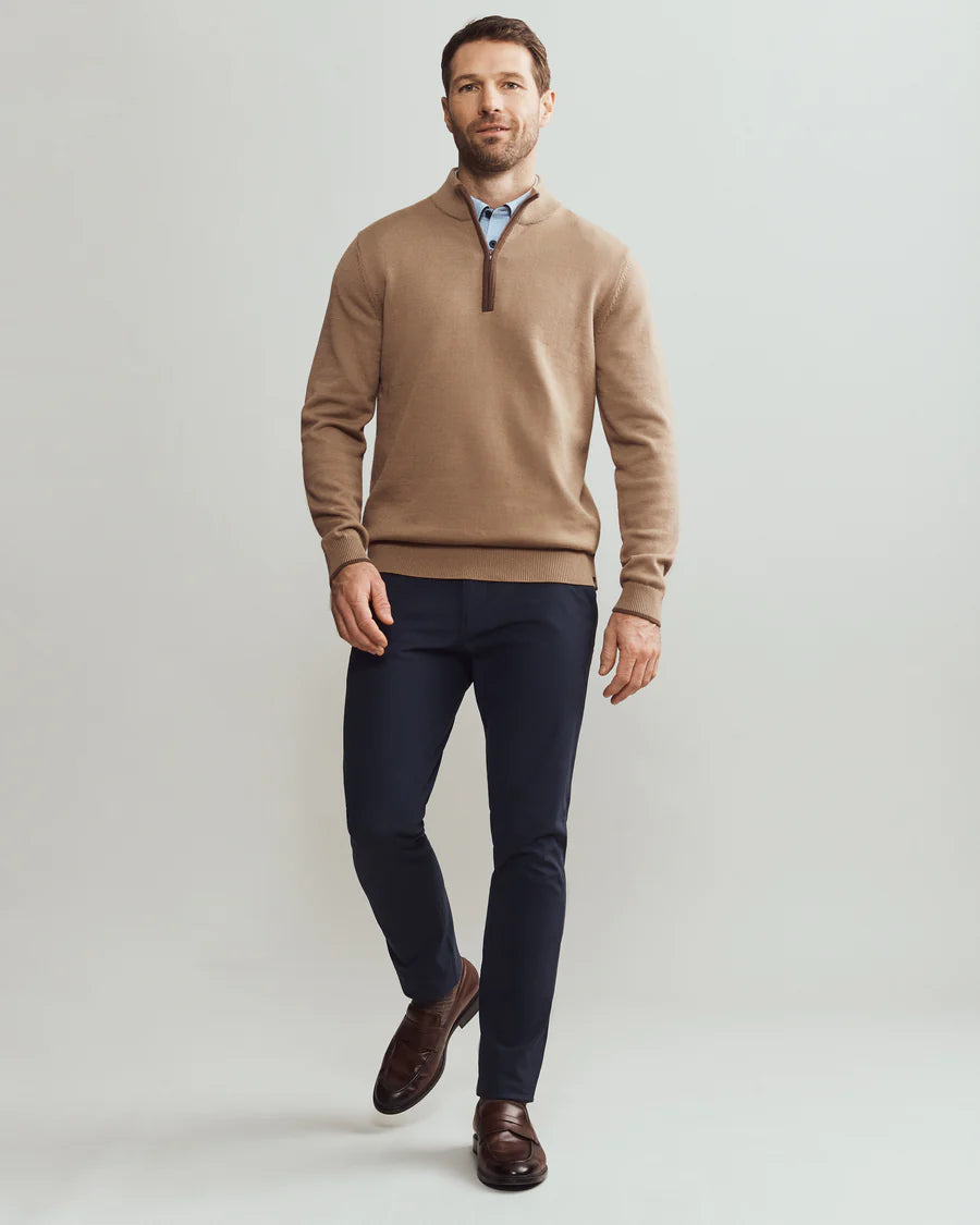 Rhone - Commuter 1/4 Zip Sweater - Savannah Tan Heather